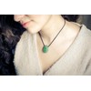 Lebensquelle Plus Aventurine, green drop pendant, drilled tumbled stone pendant