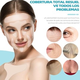 Piezas Parches Silicona Arrugas Suavizar Líneas Finas Reutilizable Antiarrugas Aplicable Rostro Cuello Pecho