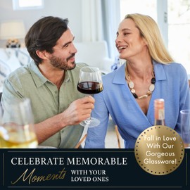 ELIXIR GLASSWARE Modern Red Wine Glasses Set of 2-22 oz - Hand Blown Crystal Wine Glasses - Tall Long Stem Wine Glasses - Hand Blown Crystal Wine Glasses, Unique Large Wine Glasses with Stem