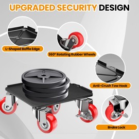 Upgrade Large Furniture Dolly, Carbon Steel Panel Furniture Movers with 5 Wheels, Furniture Lifter, Locking 360° Rotatable Rubber Universal Wheels, Heavy Duty Furniture Sliders, Maximum Load 3474LBS