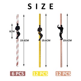 Pack of 30 Hen Party Decorative Straws, Hen Night Straws, Cocktail Straws, Striptease Gold Straws, Cocktail Straws for Party Decoration, Girls, Bridal Shower