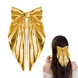 Glitter Cheer Bows for Cheerleaders Large Bow Hair Clip Barrettes for Women Girls Sparkly Hair Bow Clips for Women Birthday Party Hair Accessories with Big Bowknot Hair Clip for Disco Party Accessory