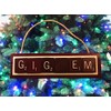 Gig Em Texas Aggies ATM Christmas Ornament Handmade Letters Tiles
