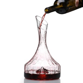 Drincarier Wine Decanter, 1600ml /54oz Red Wine Decanter, Hand Blown Lead-Free Crystal Wine Carafe, Decanter for White and Red Wine, Elegant Design Easy Pour, Wine Gifts and Wine Accessories (802)