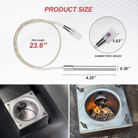 BBQ-Yummy 2 Pack Grill Hot Rod Ignitor Kit Replacement Parts for Pit Boss, Pellet Grill Igniter Rod Heating Element Hot Igniter Kits Compatible with for Traeger & Camp Chef Grill, with 2 Fuses