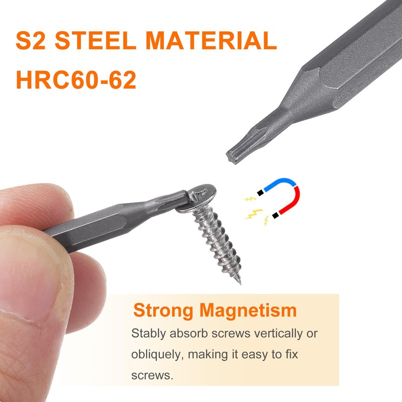 sourcing map 5pcs P5 Pentagon Screwdriver Bit 5/32" Hex Shank