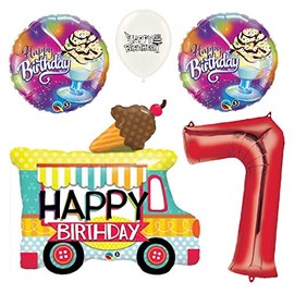 Ultimate Ice Cream Truck and Sundae Party Event Decorations Bouquet of Balloons (7th Birthday)
