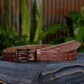 Bullhide Belts Mens Leather Belt for Work, Casual, Dress 1.50" Wide, Brown, 36"