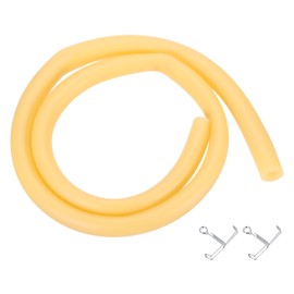 PATIKIL 3.3 Ft(1M) Natural Latex Rubber Tubing, 9/16"(14mm) ID x 11/16"(18mm) OD Sling Shot Rubber Tubing Tube with Hose Clamps for Exercise, Stretching, Laboratory, Home Hose Tube