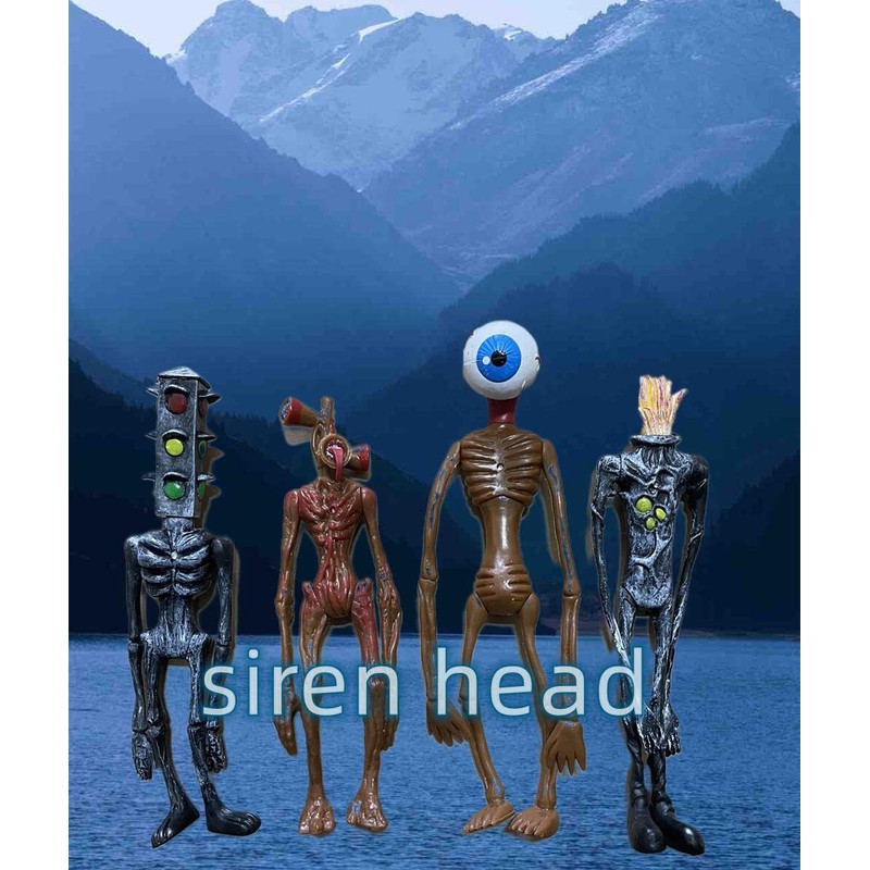 POPRORE 4 PCS Siren Head Action Figure Monster Siren Head