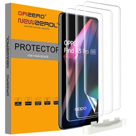 NEWZEROL Pack of 3 Screen Protectors Compatible with OPPO Find X3 Pro/Find X5 Pro [With Installation Kits] [Support Fingerprint Recognition] [Maximum Coverage] TPU 3D Screen Protector