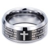 Fashion Month Mens 8mm Black Silver Tungsten Carbide Ring English