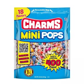 Tootsie Roll Charms Mini Pops 400 Count Assorted Lollipops 18 Flavors Party Candy