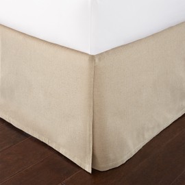 Levtex Home Queen Size Faux Linen Dust Ruffle, 17-inch Drop with Box Pleat