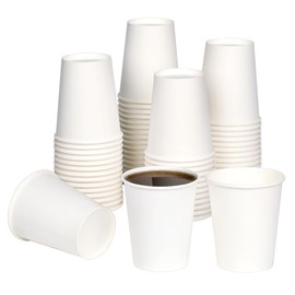 qonimi Paper Cups, 50 Pack 8 Oz Paper Coffee Cups, White Hot Cups Cold Beverage Cup Disposable Cups for Juice Water Tea, Home Office Party Travel