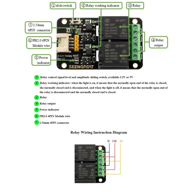 XICOOLEE 2 Channel Relay Module Relay Expansion Board for Raspberry