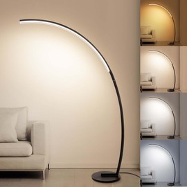 GAOMON Arc Floor Lamp for Living Room, 79" Dimmable LED Floor Lamp with 4 Color Temperatures 3000K-6000K 20W Ultra Bright Curved Modern Standing Tall Lamp for Bedroom Office Home (Black XL)
