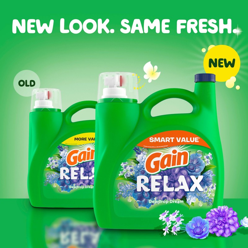 Gain Liquid Laundry Detergent, Relax, HE Compatible, 154 fl oz,