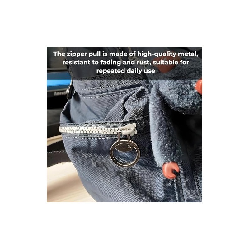 16 Pcs Zipper Pulls, Circle Zip Pull Replacement for Luggage
