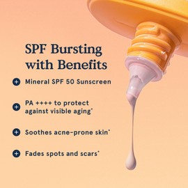 Blume Sunburst Broad Spectrum SPF 50 Mineral Sunscreen - Hydrating & Soothing Face Sunscreen with Zinc Oxide and Niacinamide - Tailored For Sensitive Skin - Vegan (1.7 Ounce) | Blume