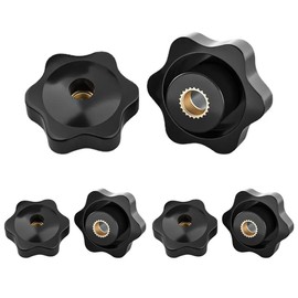 XPEX Star Grip Nut M8, Wing Nut M8 Female Thread Clamping Knob, Knurled Nut, M8 Clamping Nut, Star Head Clamping Button, Knurled Grip Nuts for Mechanical, Electronic Equipment, 6 Pack