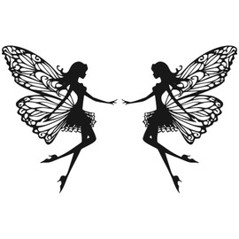 BOXOB 2pcs Flower Fairy Stakes Garden Decor, Decorative Fairy Metal Yard Decorations Outdoor Figurines for Yard Lawn Ornament Supplies Accessories, Gift for Gardening Mom Grandma
