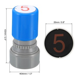 PATIKIL Number Stamps Self Inking, Numeral 5 Number Stamp Teacher Stamp Initial Stamp Ink Stamp for Class Notebook Scrapbooking DIY Craft Style 1, Red Ink