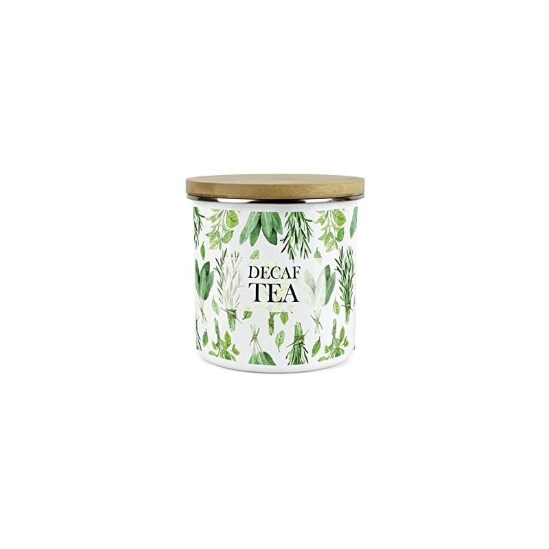 Purely Home Kitchen Herbs Decaf Tea Canister - White &