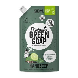 Marcel's Green Soap - Hand Soap Refill Black Pepper & Bergamot - Handwash Dispenser Refill - Microplastic-free formula - Vegan - Packaging recyclable - 500 ml