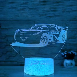 ZCPingNiao 3D Car Night Light, Home Decoration with 7 Colours Touch Control, Surprise Choice for Boys and Girls - Birthday and Holiday Gifts for Kids and Car Enthusiasts.
