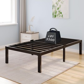 Kydins Twin Bed Frame with Storage No Box Spring Needed for Girls Boys Adults Heavy Duty Metal Size Platform Bed Frame 14 Inch Tall Noise-Free Mattress Foundation No Slide Black