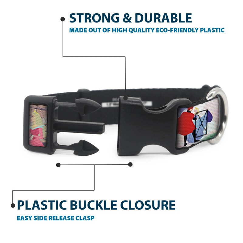 Buckle-Down Sleeping Beauty & Prince Scenes Plastic Clip Collar, Small/9-15