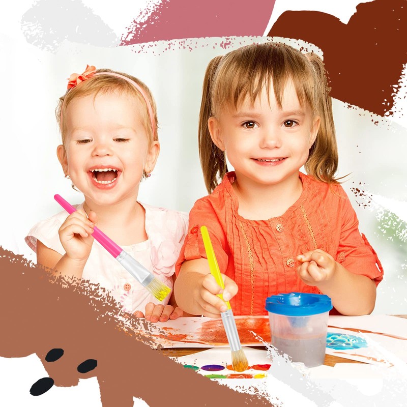 Paint Brushes for Kids, 16 Pcs Toddler Chubby Paint Brushes