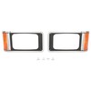 HECASA Headlight Bezels Compatible with 1990-2017 Mack CH613 SFA Hood