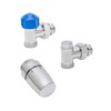 Schulte Thermostat Set Corner for Radiators, Chrome-Plated, Wall Connection (Water