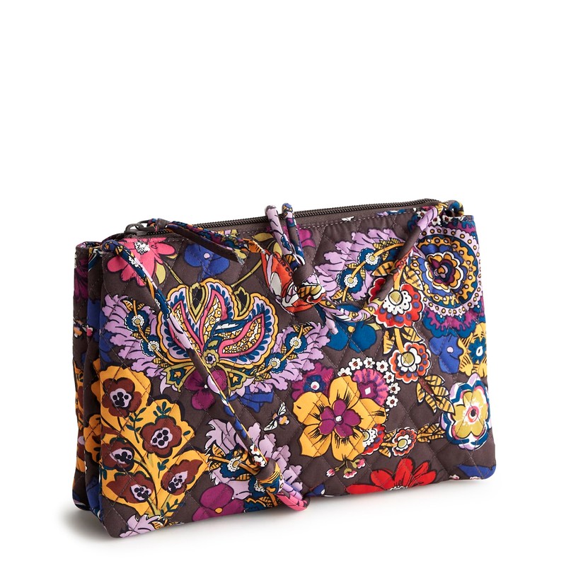 Vera Bradley Women's Premium Cotton Foxbury Crossbody, Colorful Bouquet, One