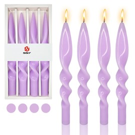 Purple Candlesticks Spiral Taper Candles,Gedengni Cute Candle Stick Long Tapered Candle Twisted Candles for Anthropologie Home Décor Weddings Holiday Women Gifts,4pcs(Purple,24D)