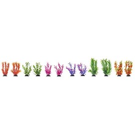 Pistachio Pet - Pack of 12 Beautiful Aquarium Plants (6 Colours)