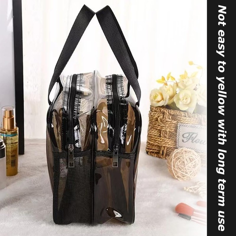 Large Clear PVC Cosmetic Bag, Multi-Functional Makeup Pouch, Travel Toiletry