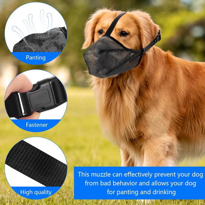 Muzzle for Large Dogs, Adjustable Breathable Pet Mask, Muzzle for
