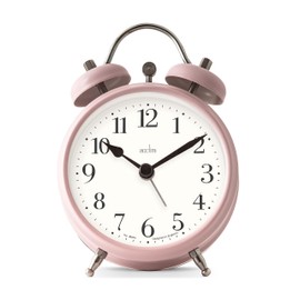 Acctim Shefford Analogue Faux Double Bell Small Alarm Clock (Dusty Rose)