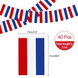 G2PLUS 11M Flag Chain Garland with 40 Netherlands Flags, Netherlands National Flag, 14 x 21 cm Flag Bunting for Garden Bar Decorations
