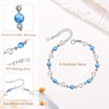 GULICX Blue Silver Bracelet for Women, Adjustable Sterling Silver Love