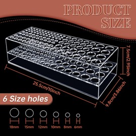 HESHUYU Acrylic Paint Brush Holder 105 Holes Clear Paintbrush Holder Organizer Artist Brush Holder Paint Brush Stand Rack for Pens Pencils Artist