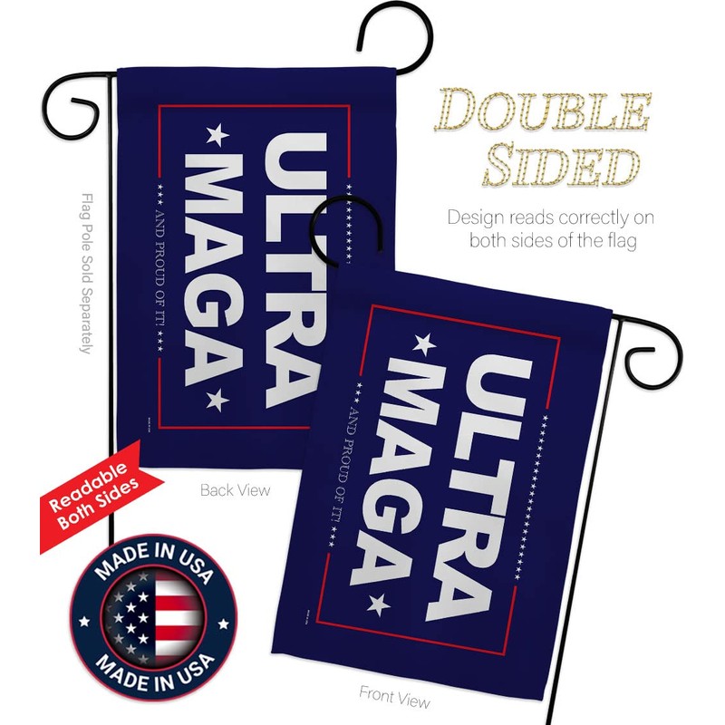 Blue Ultra MAGA Garden Flag - Americana Political President Democrat