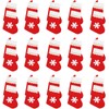 Niurewan 30 Pack 8" Mini Christmas Stocking,Snowflake Tableware Holders,Candy Pouch Bag for Christmas Tree Decoration,Party Favors,Xmas Supplies