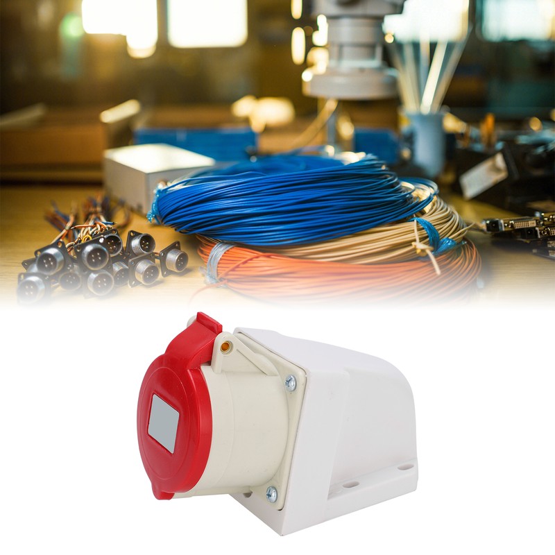 2pcs 4Pin Industrial Socket 32A 3 Phase IP67 Waterproof Insulated