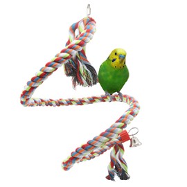 JVHLOV 160cm Bird Standing Climbing Toy, Bird Spiral Rope Swing Toy, Parrot Budgie Rope, Cage Colorful Parrot Toys, for Parrot Parakeet Budgies Lovebirds Cockatiels