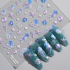 3Pcs Ocean Nail Stickers for Nail Art 5D Embossed Fishtail