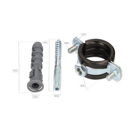 KOTARBAU® Set of 10 Pipe Clamps 3/8 Inch with Rubber Insert Vibration Insulating Pipe Holder Screw Pipe Clamp Pipe Fixing Pipe Holder for Ducts Round Pipes Ventilation Ducts
